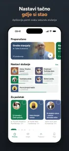 Početni ekran: preporuka, nastavak slušanja i serijali za početak