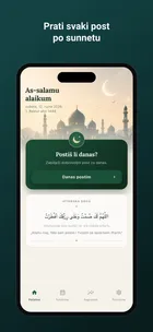 Početni ekran sa pitanjem o postu