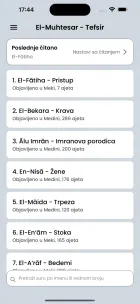 Popis sura i posljednje pročitano