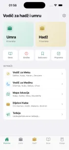 Početni ekran sa umrom i hadžom
