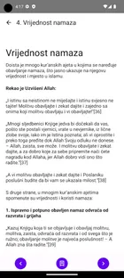 Poglavlje o vrijednosti namaza