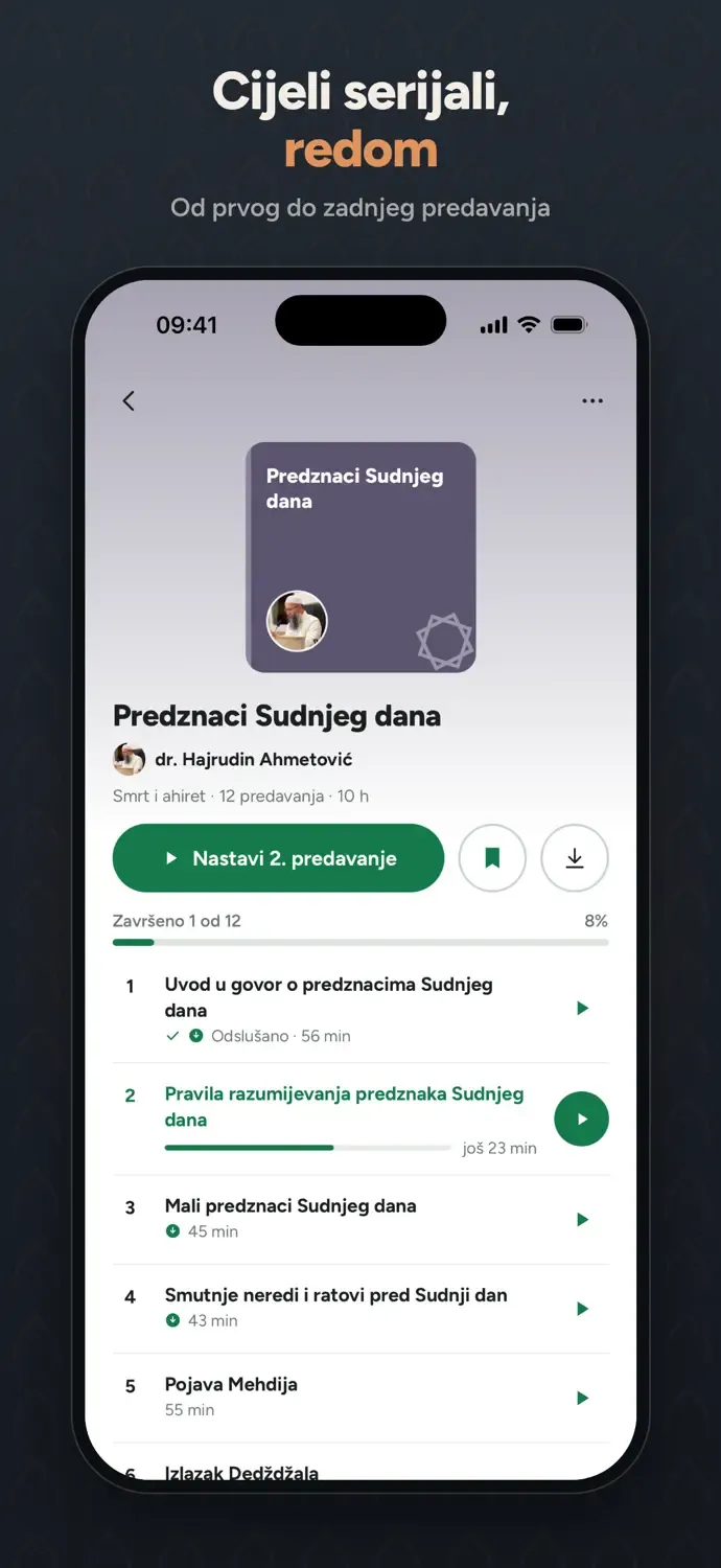 Serijal sa popisom predavanja